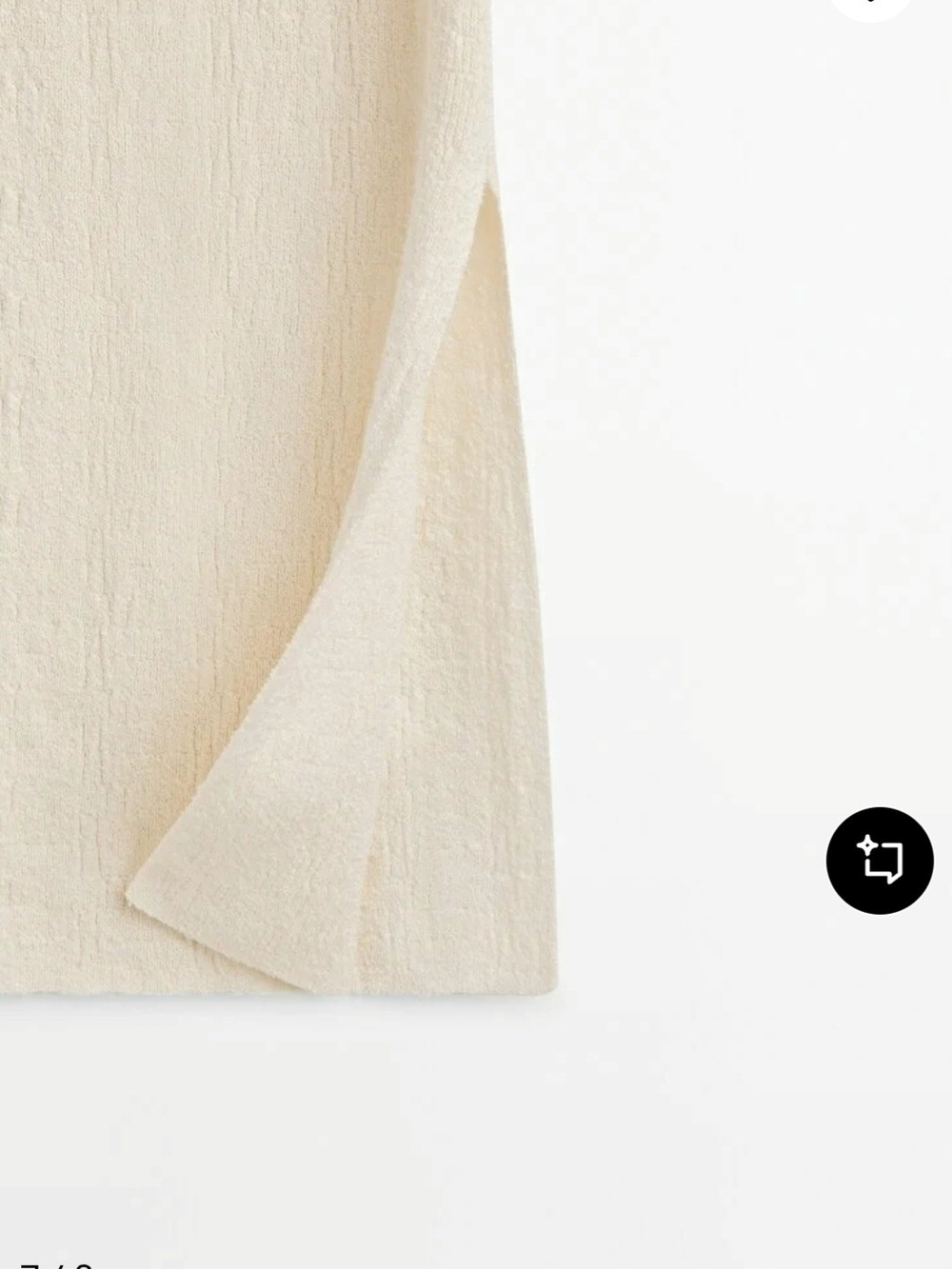 Massimo Dutti NWT Cream Ribbed Midi Skirt S - Picture 7 of 8
